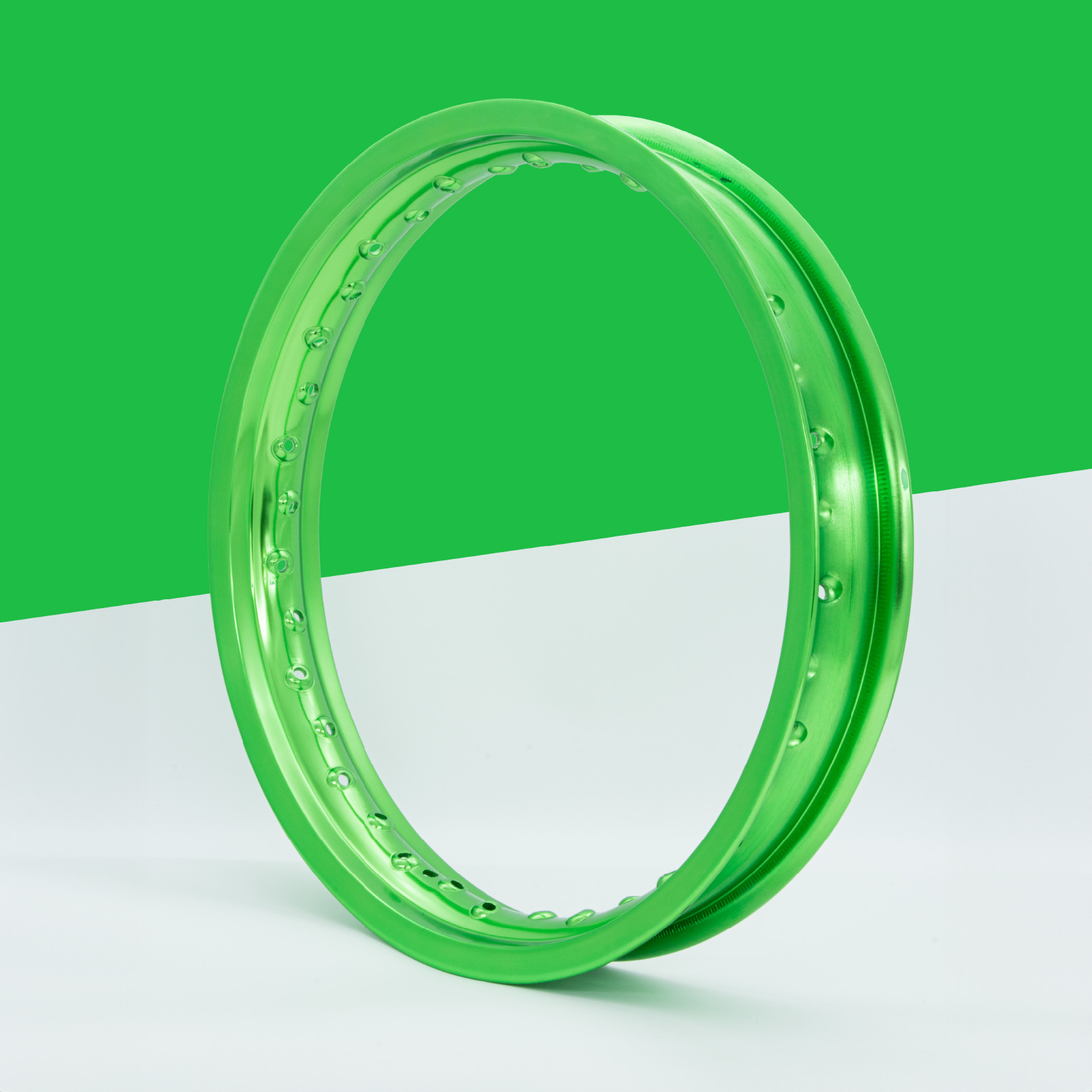 Felge Felgenring 2,15 x 16 Aluminium eloxiert grün Farbe: grün