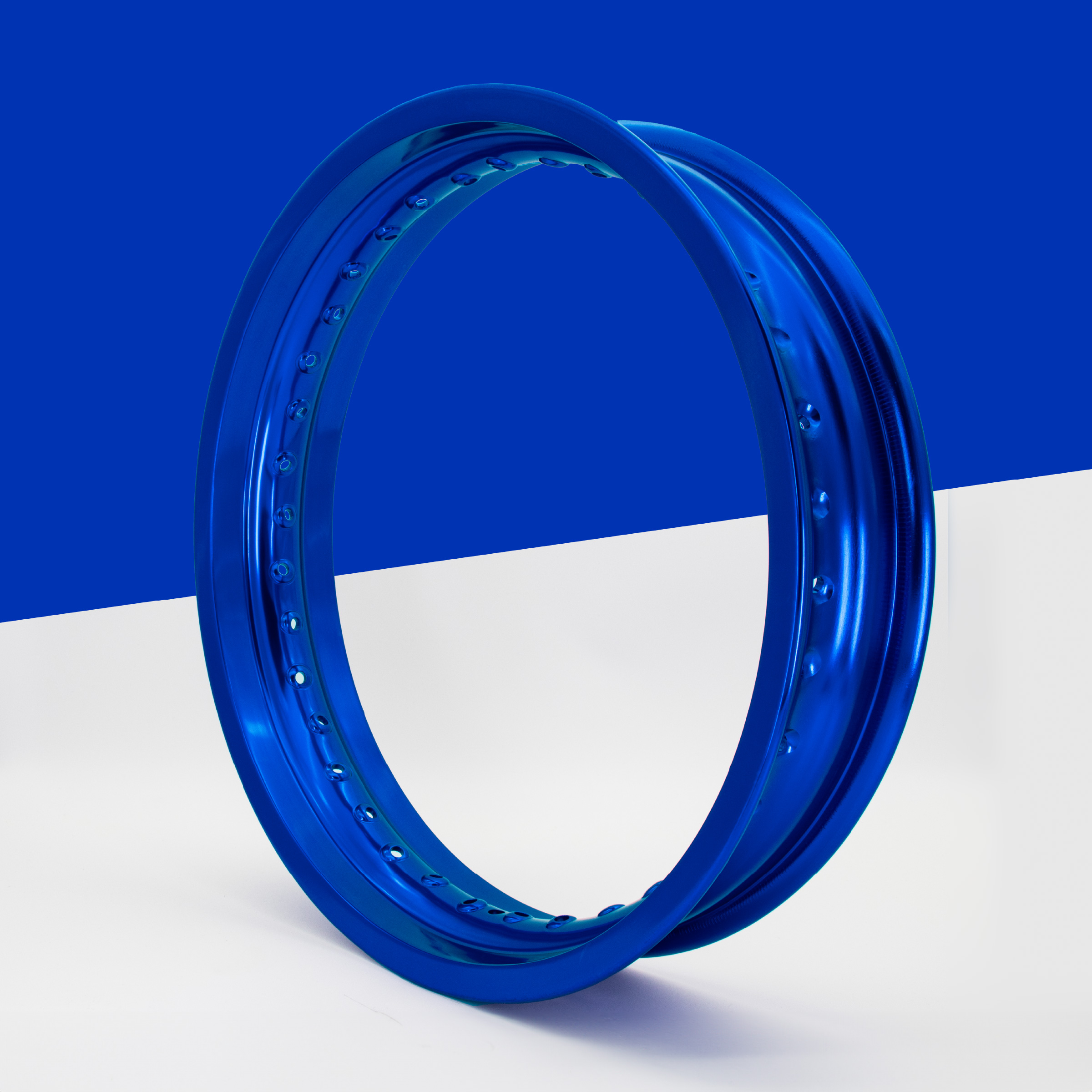 Felge Felgenring 3,0 x 16 Aluminium eloxiert blau