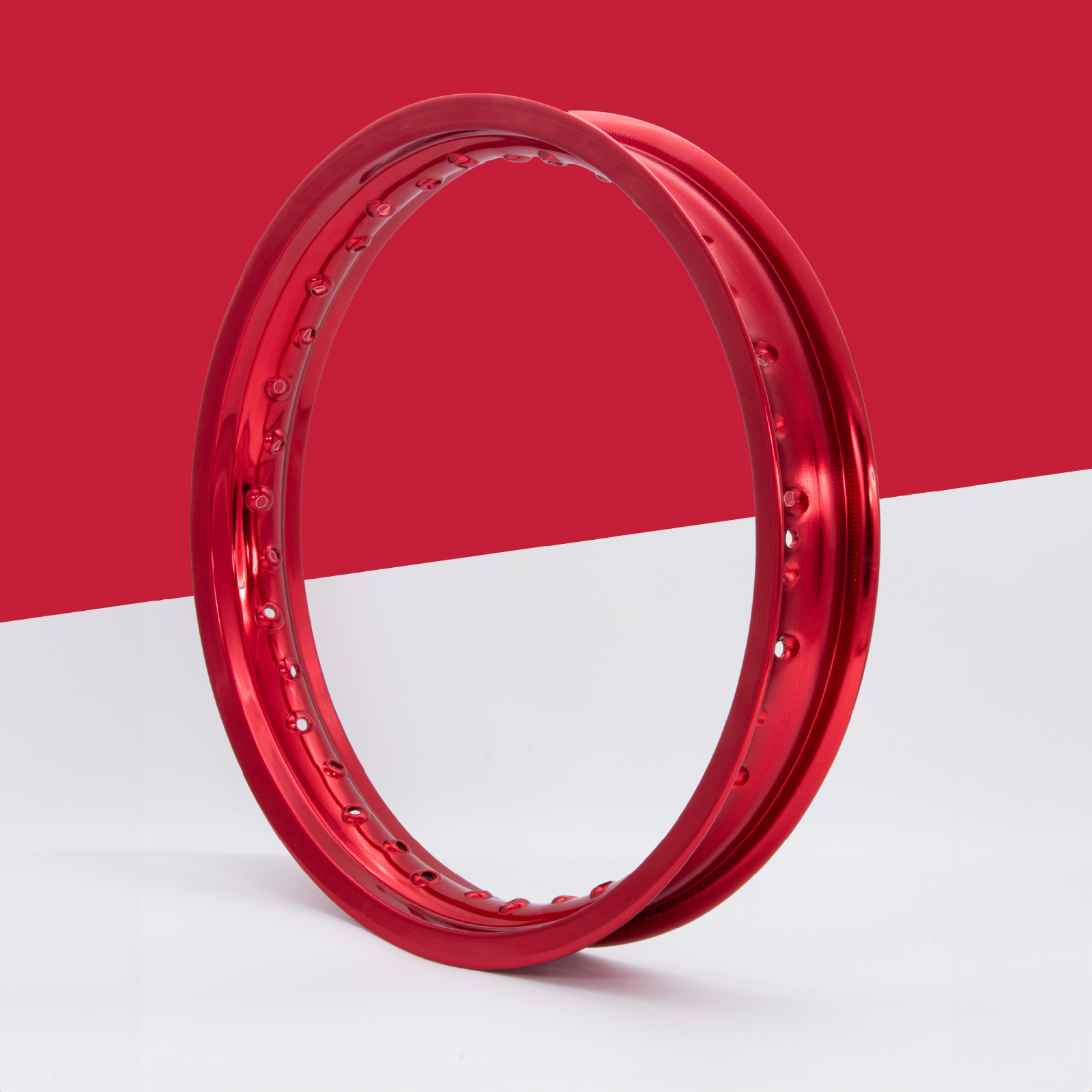 Felge Felgenring 1,85 x 16 Aluminium eloxiert rot Farbe: rot